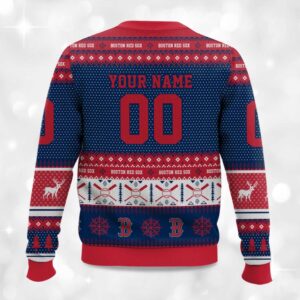 2025 Christmas Boston Red Sox Personalized Ugly Sweater 2