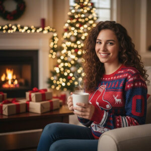 2025 Christmas Boston Red Sox Personalized Ugly Sweater 3