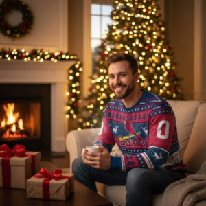 2025 Christmas Cardinals Baseball Personalized Ugly Sweater 3