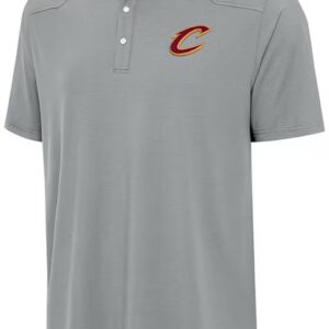 ANTIGUA CLEVELAND CAVALIERS MENS GREY WESTERN SHORT SLEEVE POLO