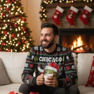 Chicago Bulls x Grinch Ugly Sweater 1