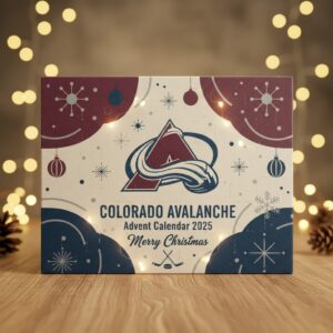 Colorado Avalanche Advent Calendar 2025 – Merry Christmas NHL Burgundy & Blue Retro Fan Surprise Box