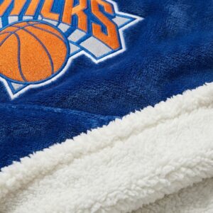 New York Knicks NBA Sherpa Hoodie Blanket – “New York Forever” Iconic Warm Winter Wearable