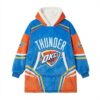 OKC Thunder NBA Sherpa Hoodie Blanket – “Thunder Up” Electrifying Soft Oversized Hoodie