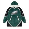 Philadelphia Eagles NFL Sherpa Hoodie Blanket – “Fly Eagles Fly” Ultimate Cozy Fleece Loungewear