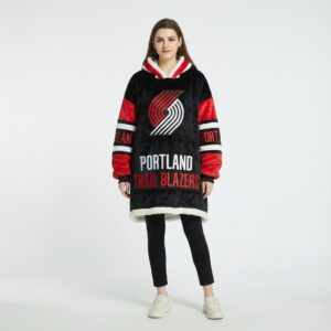 Portland Trail Blazers NBA Sherpa Hoodie Blanket – “Rip City” Blazing Comfy Fleece Poncho