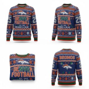Denver Broncos Ugly Christmas Sweater 2025 – Official NFL Winter Holiday Knit