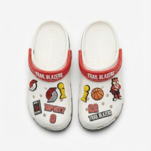 Portland Trail Blazers NBA Crocs Clogs – “Rip City” White Red Aggressive Fan Footwear