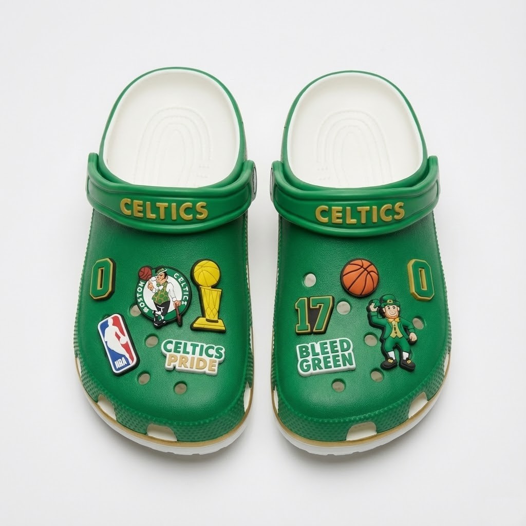 Boston Celtics NBA Crocs Clogs – “Bleed Green” Lucky Leprechaun Unrivaled Fan Footwear