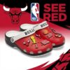 Chicago Bulls NBA Crocs Clogs – “See Red” Red Black Legendary Fan Footwear