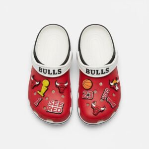 Chicago Bulls NBA Crocs Clogs – “See Red” Red Black Legendary Fan Footwear