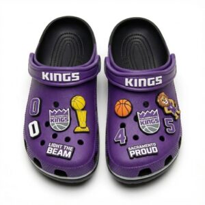 Sacramento Kings NBA Crocs Clogs – “Light The Beam” Royal Court Kicks
