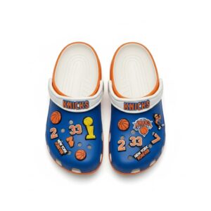 New York Knicks NBA Crocs Clogs – “New York Forever” Blue Orange Epic Jibbitz Set