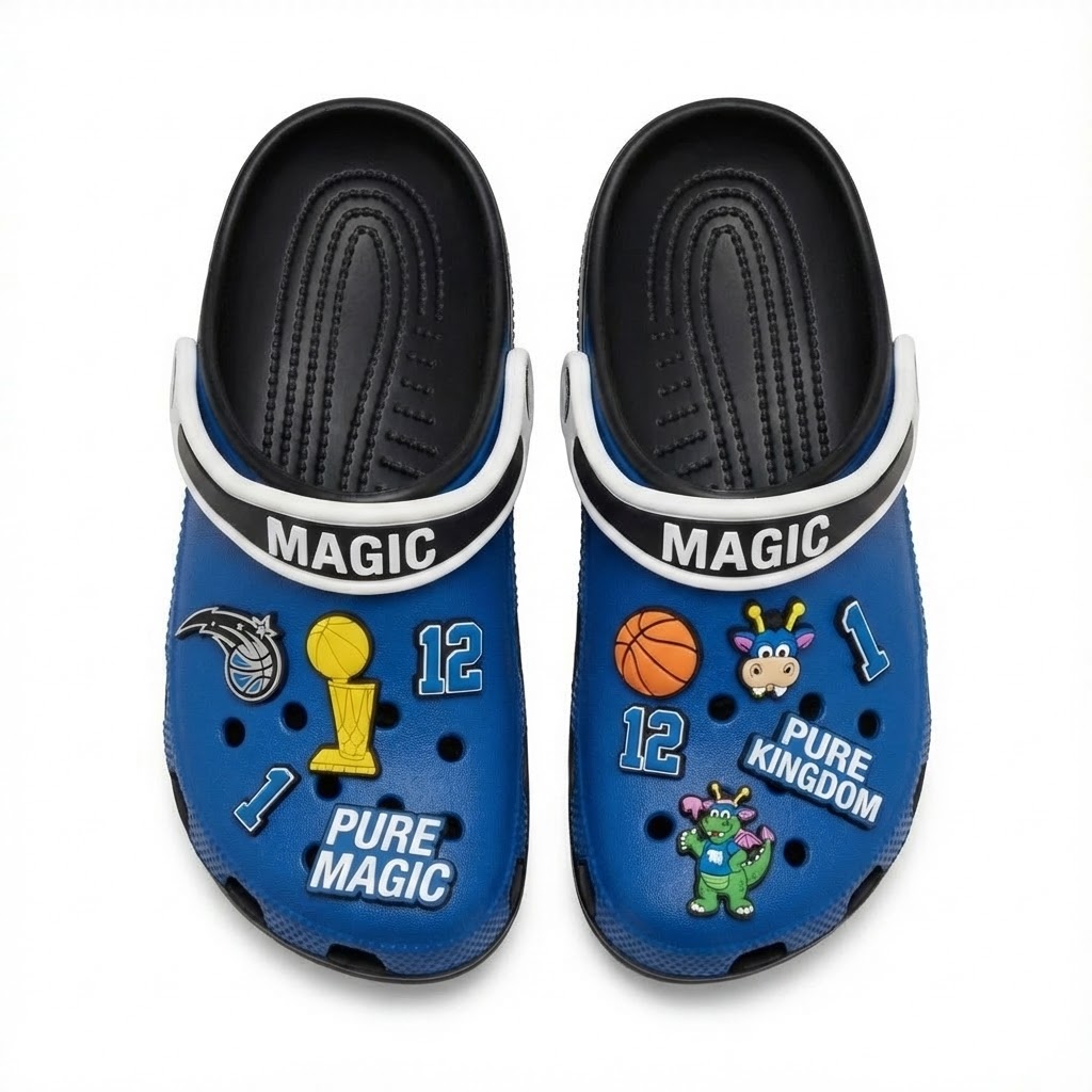 Orlando Magic NBA Crocs Clogs – “Pure Magic” Royal Blue Mystical Jibbitz Set