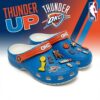 OKC Thunder NBA Crocs Clogs – “Thunder Up” Blue Orange Electrifying Jibbitz Set