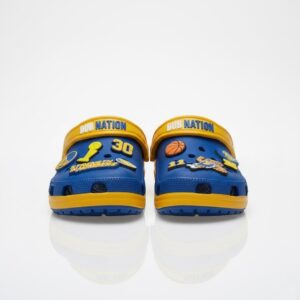 Golden State Warriors NBA Crocs Clogs – “Dub Nation” Blue Yellow Victorious Jibbitz Set
