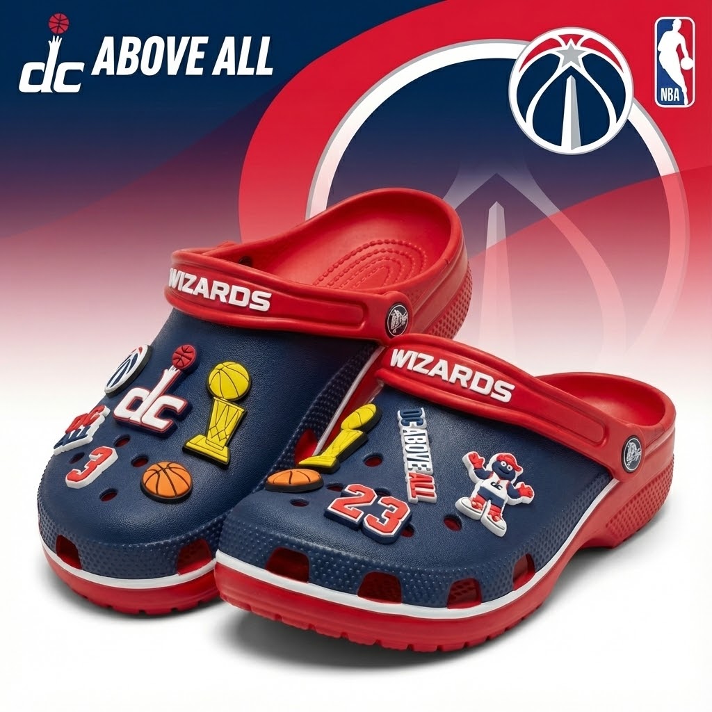 Washington Wizards NBA Crocs Clogs – “DC Above All” Magical Capital Fan Footwear