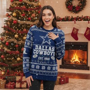 Dallas Cowboys Ugly Christmas Sweater 2025 – NFL Holiday Festive Knit Pullover