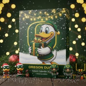 Oregon Ducks Advent Calendar 2025 – Puddles The Duck Mascot “Go Ducks!” NCAA Christmas Edition Collectible Set