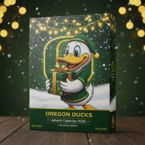 Oregon Ducks Advent Calendar 2025 – Puddles The Duck Mascot “Go Ducks!” NCAA Christmas Edition Collectible Set