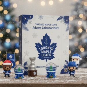 Toronto Maple Leafs Advent Calendar 2025 – “Go Leafs Go!” Limited Edition NHL Snow Globe Set