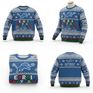 Detroit Lions Ugly Christmas Sweater 2025 – NFL Christmas Holiday Sweater