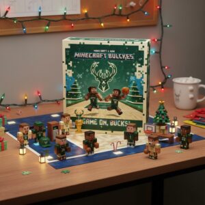 Minecraft x Milwaukee Bucks Advent Calendar 2025 – NBA Christmas Countdown Gift Set