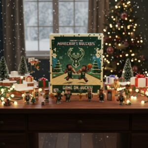 Minecraft x Milwaukee Bucks Advent Calendar 2025 – NBA Christmas Countdown Gift Set