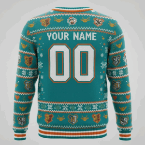 miami dolphins x harry potter ugly sweater 2