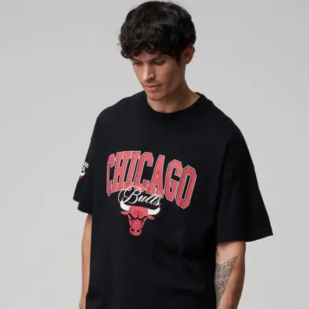 nba chicago bulls classic tee washed black front 10006440