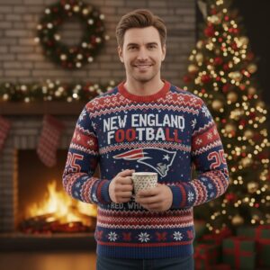 New England Patriots Ugly Christmas Sweater 2025 – NFL Festive Holiday Pullover