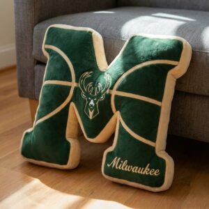 Milwaukee Bucks NBA Plush Letter Pillows – “Fear The Deer” Majestic Soft Home Accents
