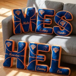 New York Knicks NBA Plush Letter Pillows – “New York Forever” Iconic Fan Cave Decor