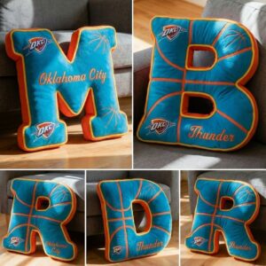 OKC Thunder NBA Plush Letter Pillows – “Thunder Up” Electrifying Team Spirit Decor