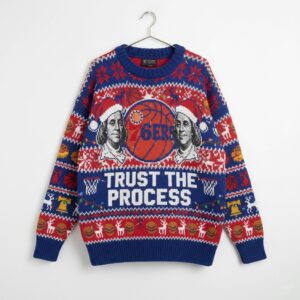 Philadelphia 76ers Ugly Christmas Sweater – “Trust The Process” NBA Holiday Edition