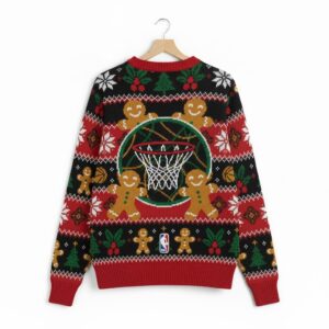 Atlanta Hawks Ugly Christmas Sweater – Hawks Hoops Gingerbread Jumper NBA