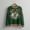 Milwaukee Bucks Ugly Christmas Sweater – Deer Head Santa Hat Jumper Green & Cream Knitted Fan Gear NBA
