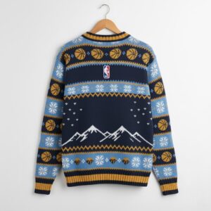 Denver Nuggets Ugly Christmas Sweater – Mile High City Mountain Knit Snowflake Fan Gear NBA