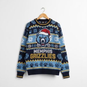 Memphis Grizzlies Ugly Christmas Sweater – Grizzly Bear Exclusive Snow Day For NBA Fans