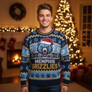 Memphis Grizzlies Ugly Christmas Sweater – Grizzly Bear Exclusive Snow Day For NBA Fans
