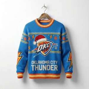 OKC Thunder Ugly Christmas Sweater – Lightning Bolt Holiday Exclusive Basketball Fan Gear NBA