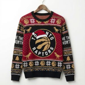 Toronto Raptors Ugly Christmas Sweater – “We The North” 2025 NBA Dinosaur Limited Edition
