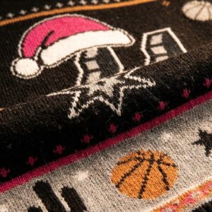 San Antonio Spurs Ugly Christmas Sweater – Fiesta Retro Holiday Jumper Black Cactus Theme Fan Apparel NBA