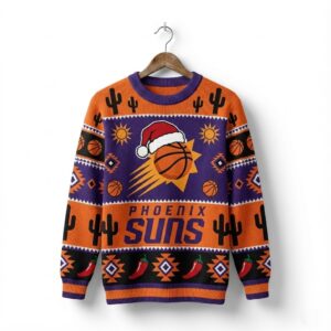 Phoenix Suns Ugly Christmas Sweater – Desert Holiday Cactus Exclusive Knit Christmas NBA