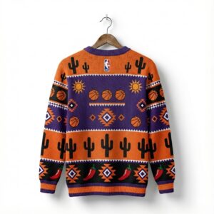 Phoenix Suns Ugly Christmas Sweater – Desert Holiday Cactus Exclusive Knit Christmas NBA