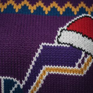 Utah Jazz Ugly Christmas Sweater – Purple Mountain Jazz Note Knit Retro Musical Theme