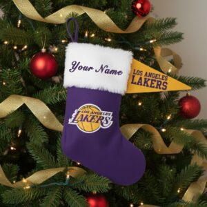 Los Angeles Lakers 2025 NBA Christmas Stocking – Personalized Purple & Gold Holiday Sock