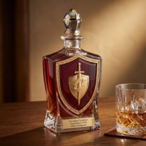 Cleveland Cavaliers Whiskey Decanter - Knight Helmet Topper & NBA Champions Plaque