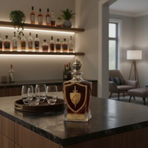 Cleveland Cavaliers Whiskey Decanter - Knight Helmet Topper & NBA Champions Plaque