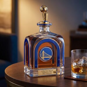 Golden State Warriors Whiskey Decanter - NBA Champions Golden Gate Bridge Edition